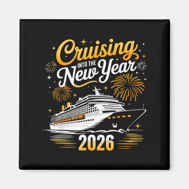 Imán Funny Cruising Into 2026 New Year Matching Family  (Frente)
