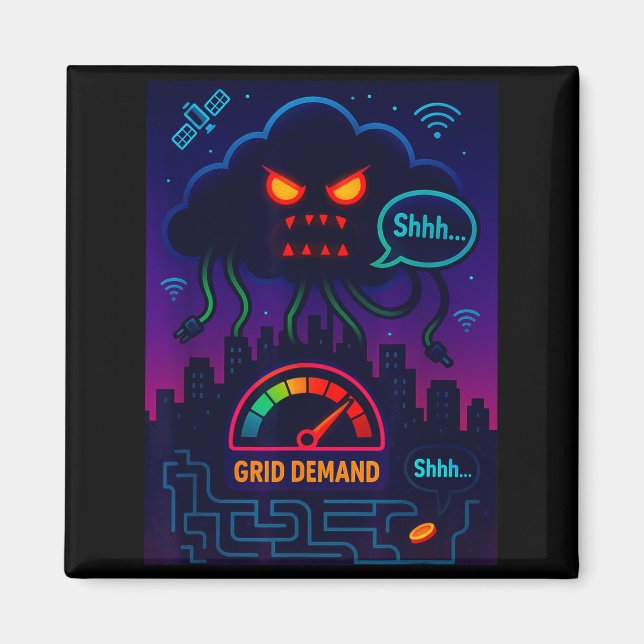 Imán Funny Crypto Energy Environmental Satire Gift  (Frente)