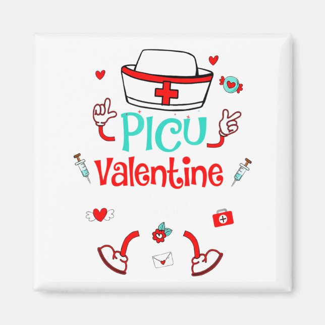 Imán Funny Cu Valentines Day Nurse Crew Family Group  (Frente)