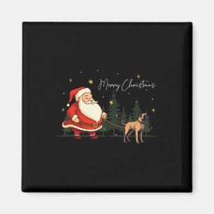 Imán Funny Cur de Boca Negra Perro Santa Claus Navidade