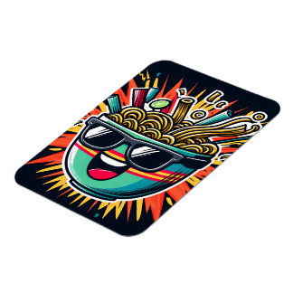 Imán Funny Cute Noodle Cartoon Ramen Bowl