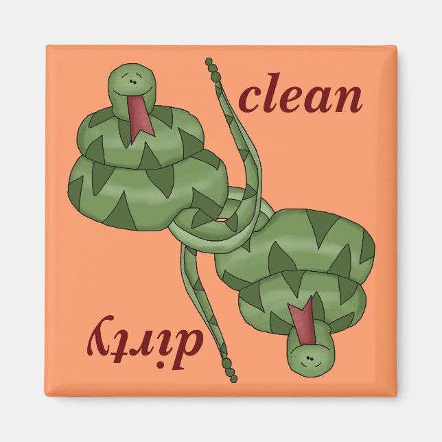 Imán Funny Cute Snake Lover Kitchen Deslavaplatos (Frente)