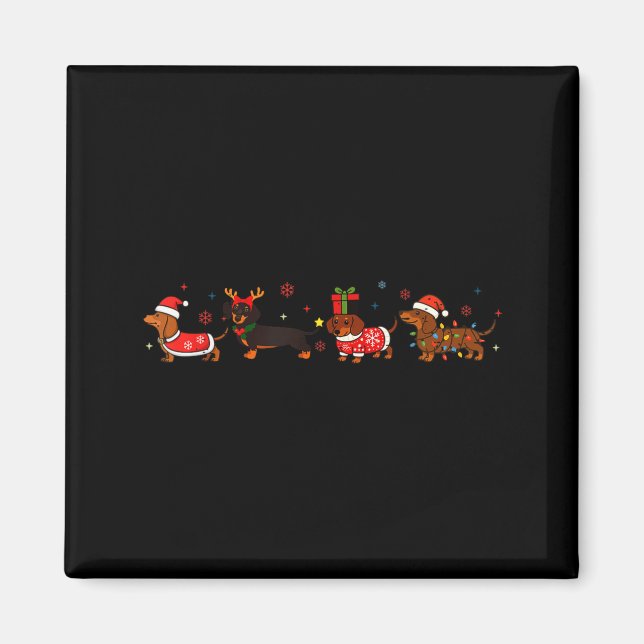 Imán Funny Dachshund Christmas Weenie Dog Lover Cute Me (Frente)