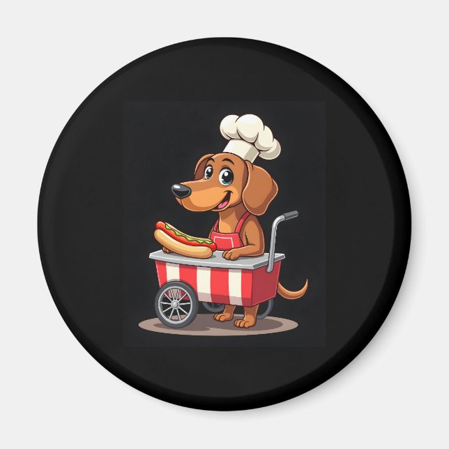 Imán Funny Dachshund Dog Hotdog Sandwich Weenie Sausage (Frente)