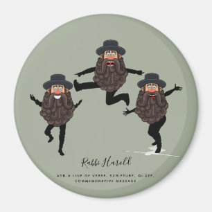 Imán FUNNY Dancing RABBI personalizado con texto