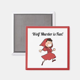 Imán Funny Dark Fairy Tale Little Red Riding Hood