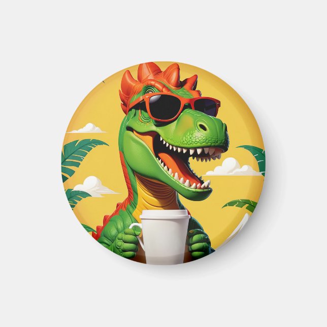 Imán Funny de los dinosaurios T-Rex (Frente)