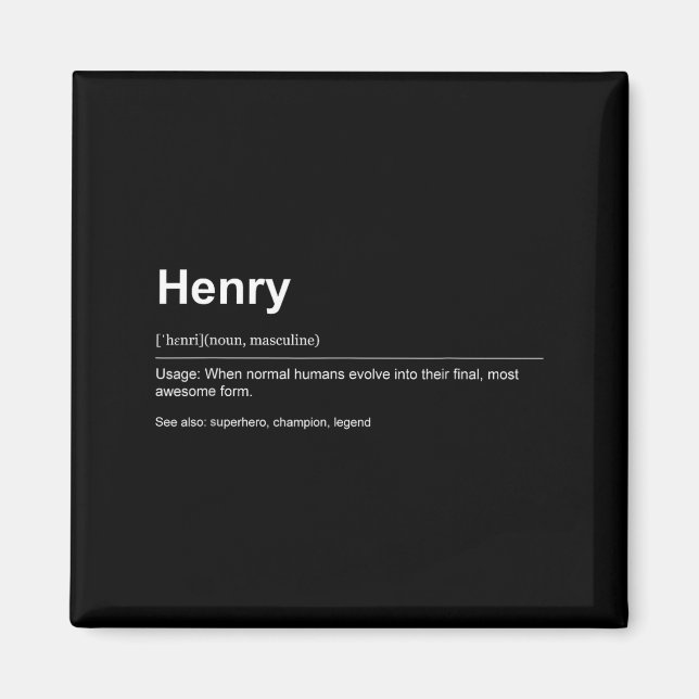 Imán Funny Definition Quote For The Name Henry _  (Frente)