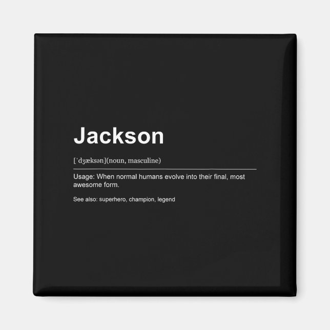 Imán Funny Definition Quote For The Name Jackson _  (Frente)