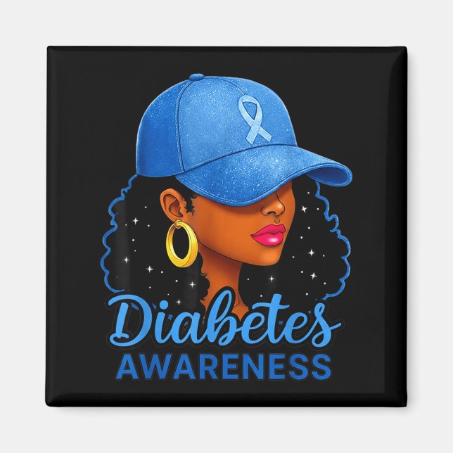 Imán Funny Diabetes Awareness Month Black Women  (Frente)