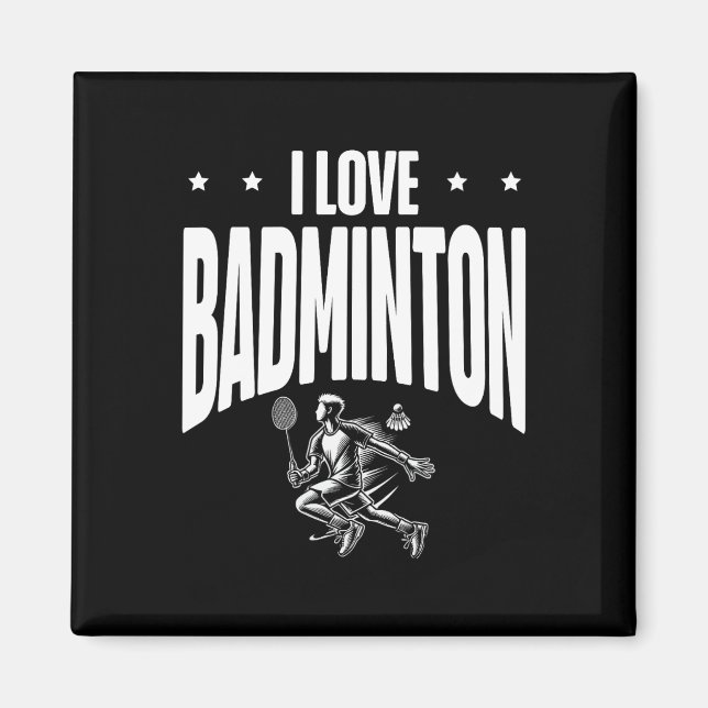 Imán Funny Dminton Player Love Shuttle Diseño 7 (Frente)