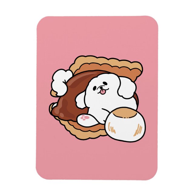Imán Funny Dog and S’more Design – Kawaii Pet Lover Pun (Vertical)