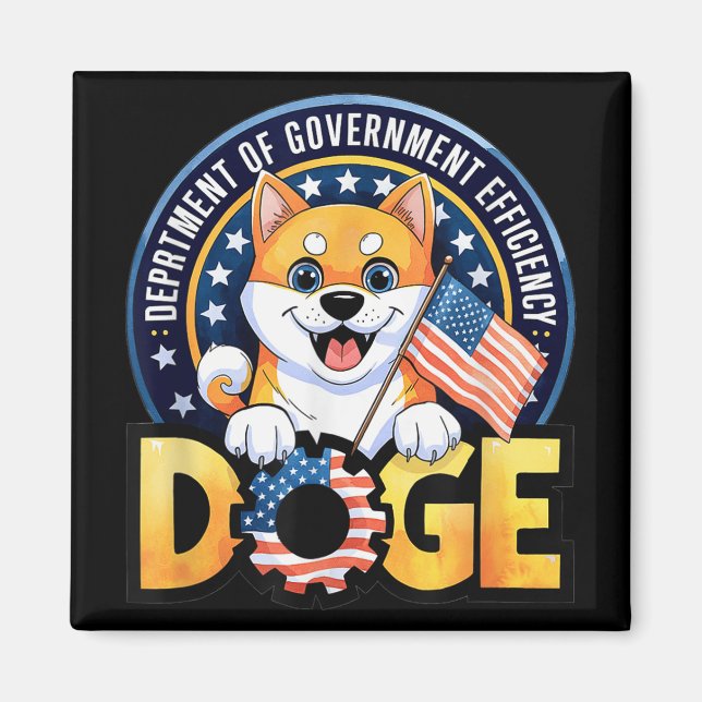 Imán Funny Doge Crypto Meme Departamento Del Gobierno E (Frente)