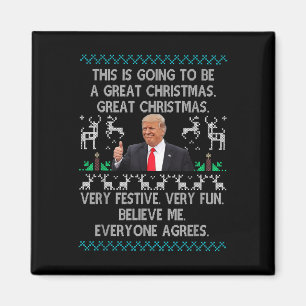 Imán Funny Donald Trump Feliz Navidad Pajamas