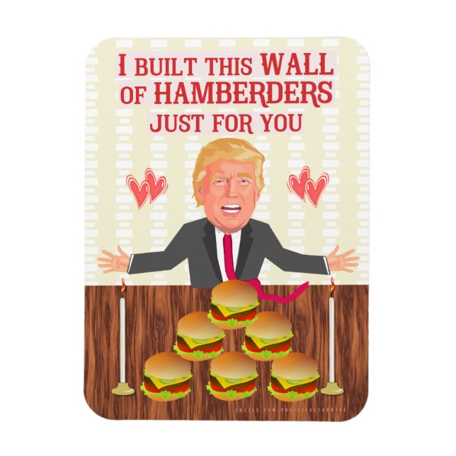Imán Funny Donald Trump Hamberders Wall El día de San V (Vertical)