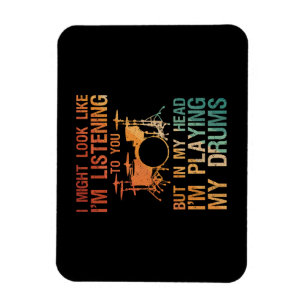 Imán Funny Drummer Art Para Hombres Mujeres Reproductor