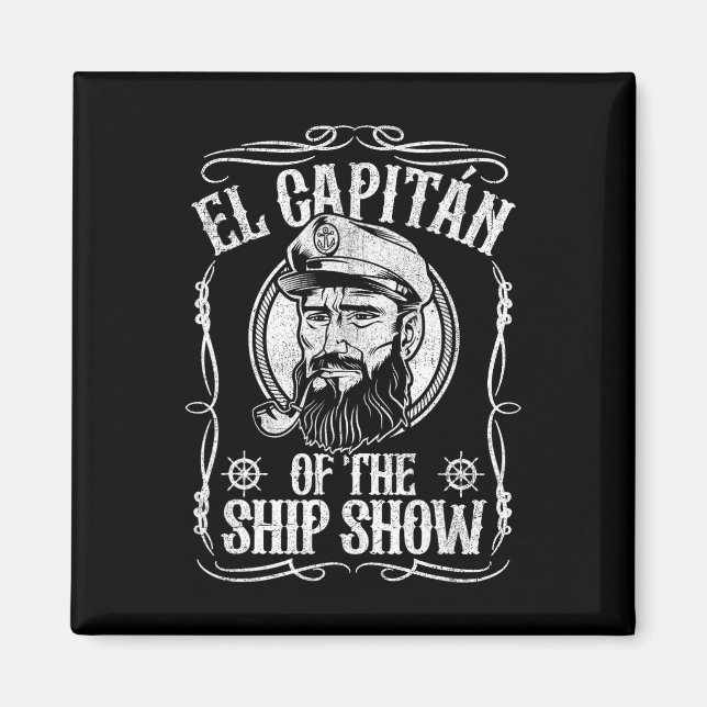 Imán Funny El Capitan Of The Ship Show Boating Pontoon  (Frente)