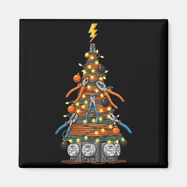 Imán Funny Electrician Christmas Tree Xmas Graphic Men  (Frente)