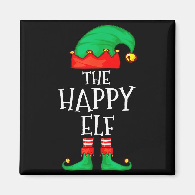 Imán Funny Elf Family Christmas The Happy Elf Sweater M (Frente)