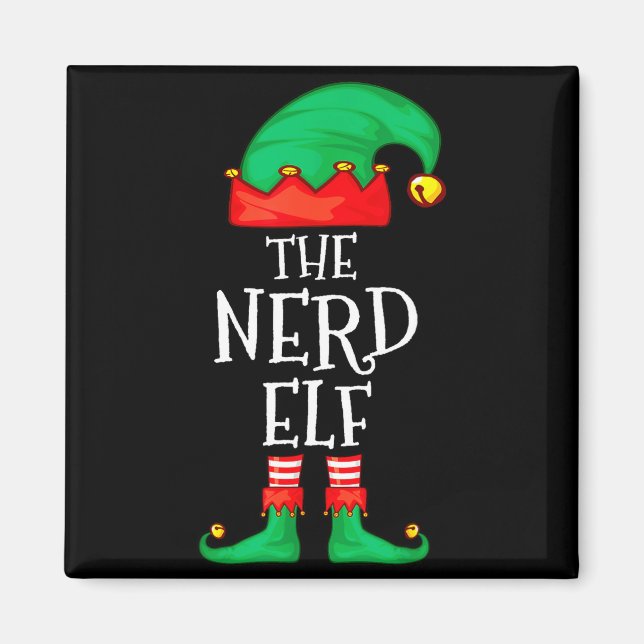 Imán Funny Elf Family Christmas The Nerd Elf Sweater Me (Frente)