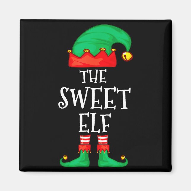 Imán Funny Elf Family Christmas The Sweet Elf Sweater M (Frente)
