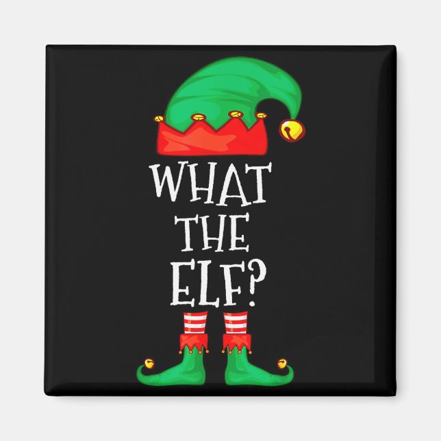 Imán Funny Elf Family Christmas What The Elf Sweater Me (Frente)