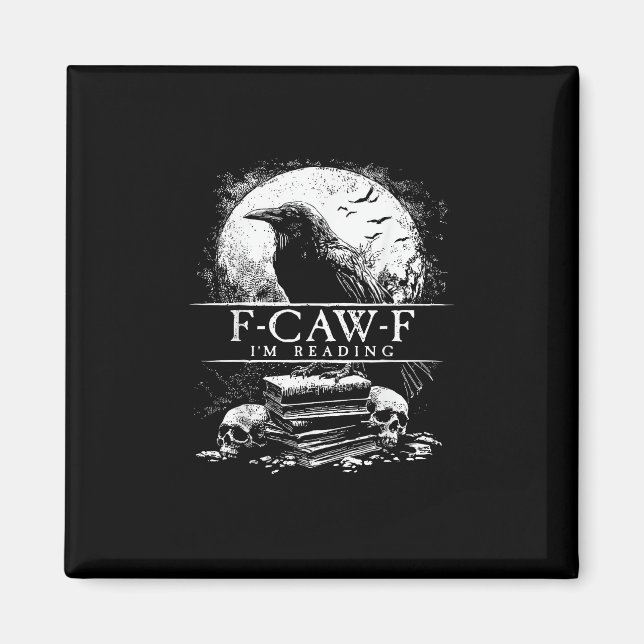 Imán Funny F-Caw-F Books Skulls Gothic (Frente)