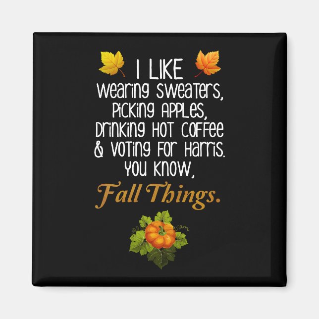 Imán Funny Fall 2024 Noviembre Elecciones Pro-Harris (Frente)