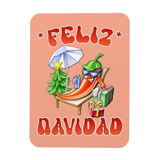 Imán Funny Feliz Navidad Navidad Chili (Vertical)