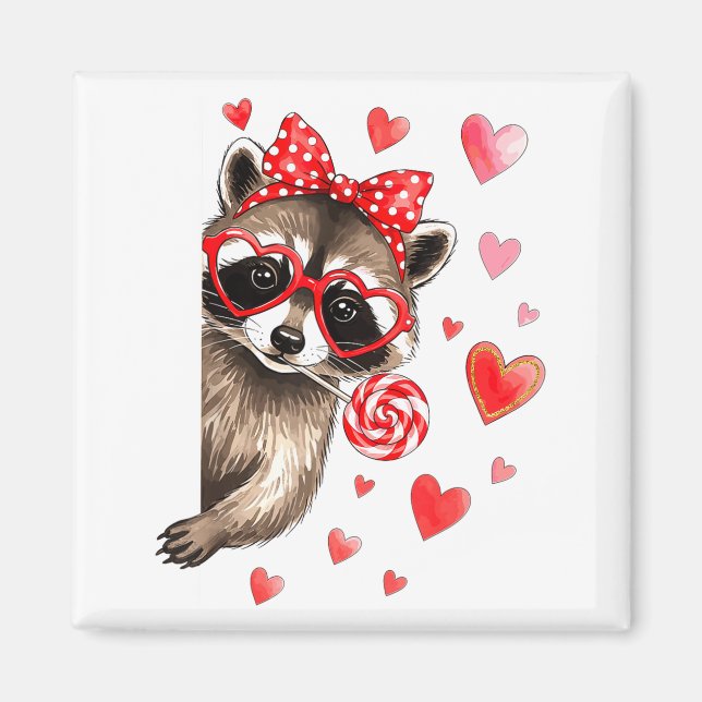 Imán Funny Feral Raccoon Valentine's Day Sarcastic Humo (Frente)