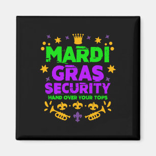 Imán Funny Festival Mardi Gras de Seguridad Mardi Gr