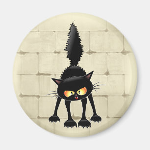Imán Funny Fierce Black Cat Personalizado