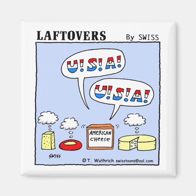 Imán Funny Fiesta Patriótico de la degustación de queso (Frente)