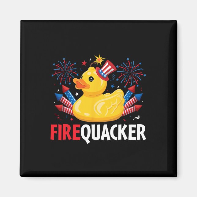 Imán Funny Firecracker Duck 4 De Julio (Frente)