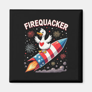 Imán Funny Firecracker Duck Goose 4 De Julio Patriótico