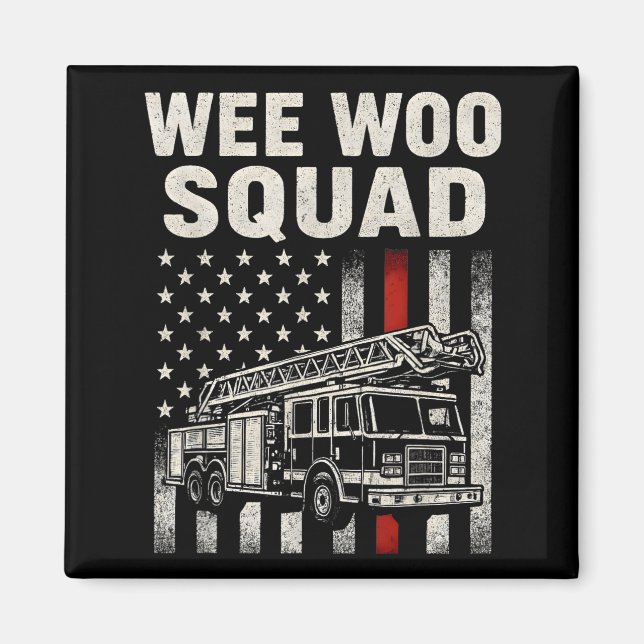 Imán Funny Firefighter Art For Men Women Kids Fire Truc (Frente)