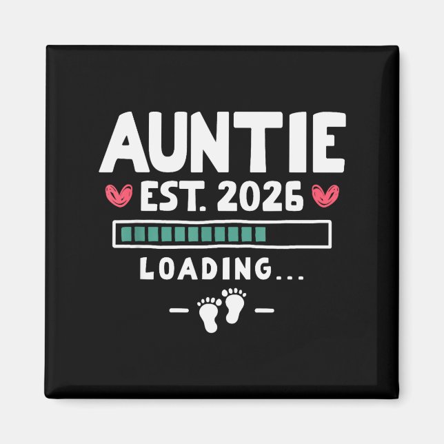 Imán Funny First Time Aunt Baby Announcement - Auntie E (Frente)