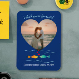 Imán Funny Fish Pun Custom Photo Valentine's Day