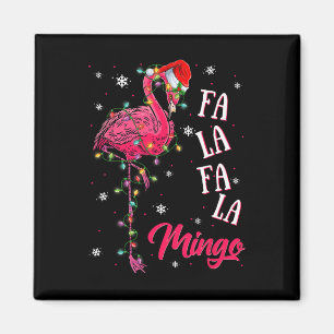Imán Funny Flamingo Santa Hat Navidades enciende Navida