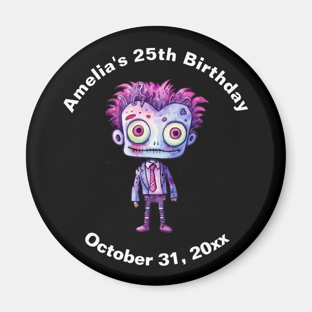 Imán Funny Frankenstein Monster Halloween Fun Cumpleaño (Frente)