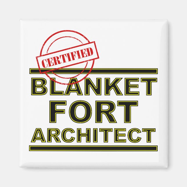 Imán Funny Fridge Magnet de Blanket Fort Architect (Frente)