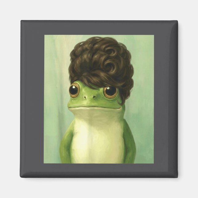 Imán Funny Frog Beehive Bob Haircut Meme  (Frente)