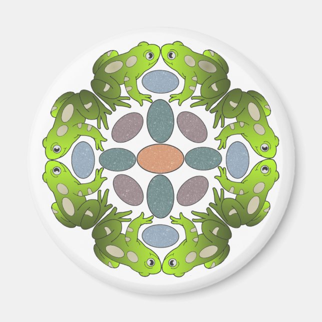 Imán Funny Frog Mandala (Frente)