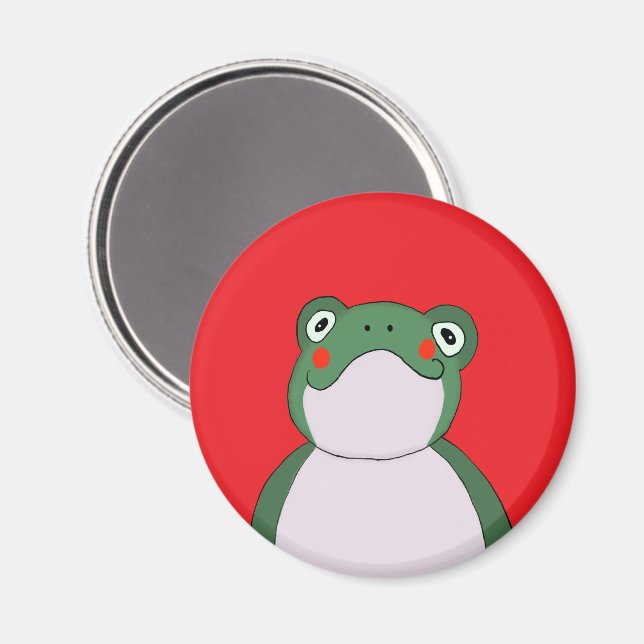 Imán Funny Frog Red Magnet (Anverso/Reverso)