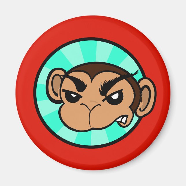 IMÁN FUNNY FRUSTRATION MONKEY ROUND MAGNET (Frente)