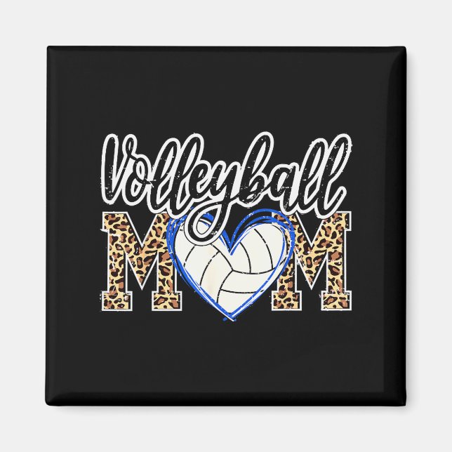 Imán Funny Game Women Volleyball Leopard Ball Mom Mothe (Frente)