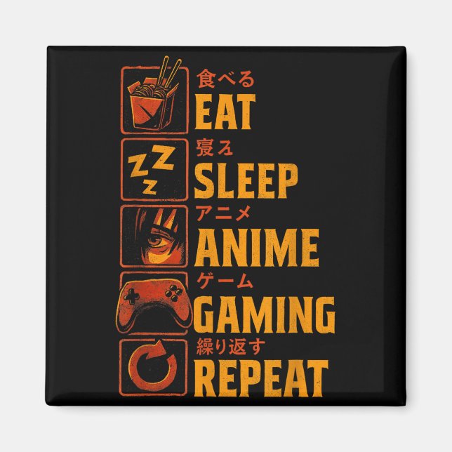 Imán Funny Gamer Anime Graphic Tee Men Boys Teens Video (Frente)