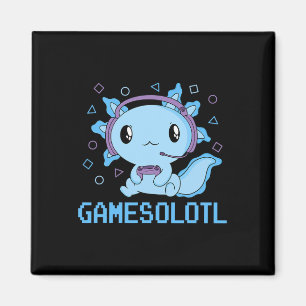 Imán Funny Gamesolotl Anime Kawaii Gaming Axolotl Video