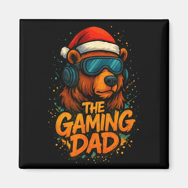 Imán Funny Gaming Dad Christmas Outfit Gamer Gift  (Frente)