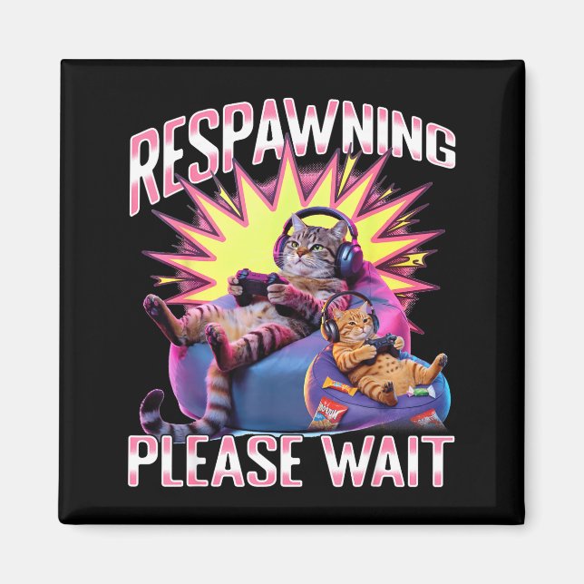 Imán Funny Gaming Gamer Cat  (Frente)